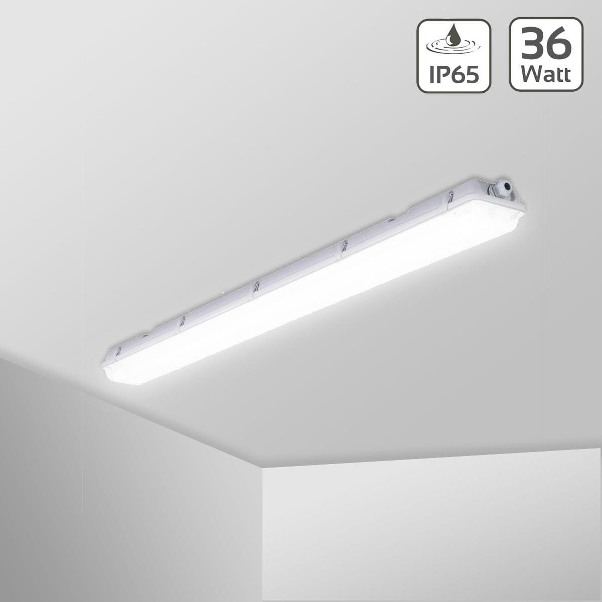 Kit de Réglette LED étanche + Tube Néon LED 120cm T8 36W - Blanc